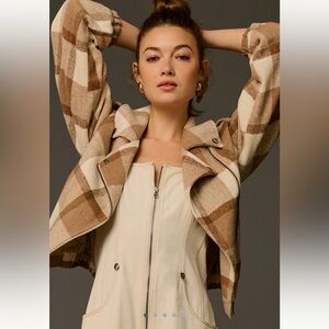 NWT retails 138, Anthropologie Dolan plaid moto jacket